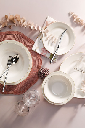 Aryıldız Maria Yonca Gold 24 Parça 6 Kişilik Yemek Takımı