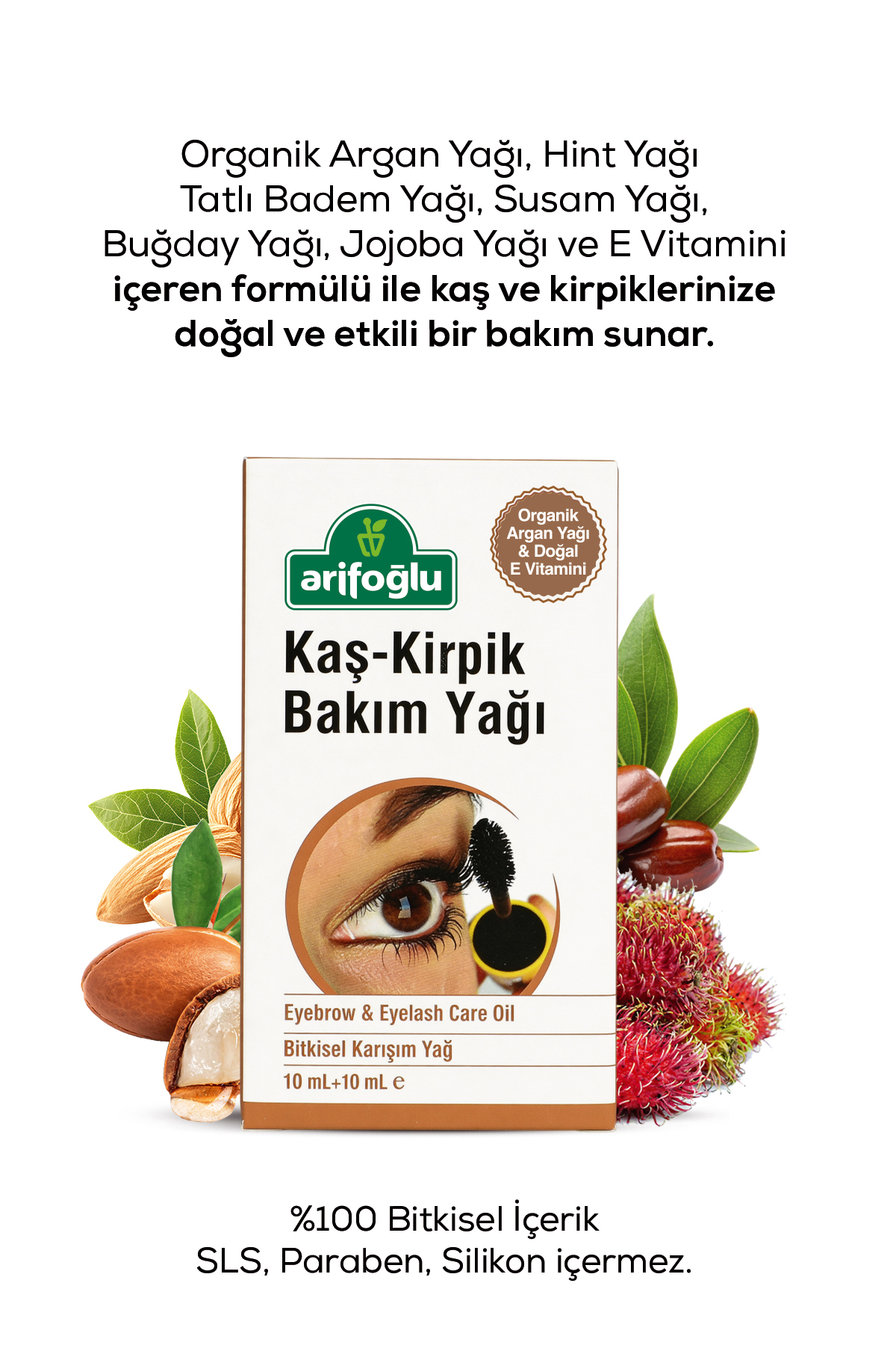 Kaş Kirpik Bakım Yağı 20 ml Organik Argan Yağlı & Doğal E Vitaminli — 700 14 103 — تصویر 5 از 6