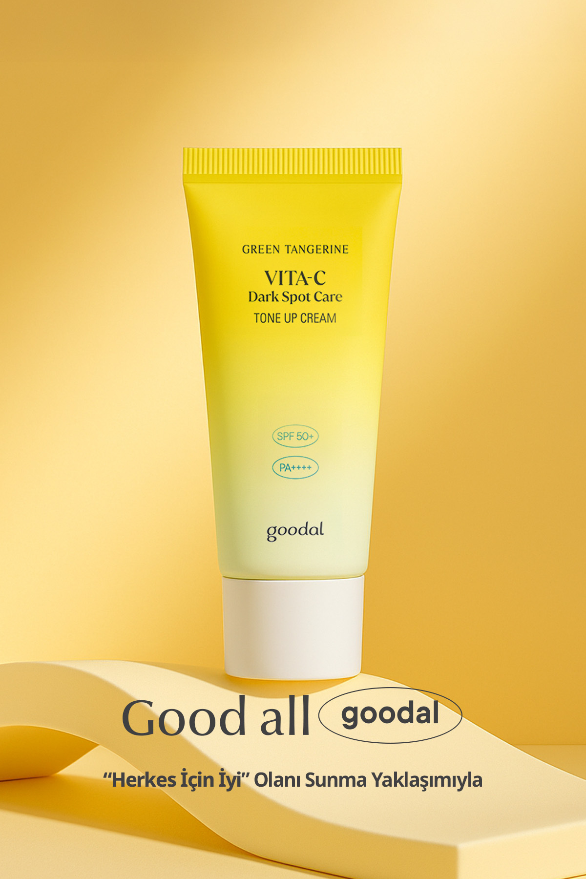 Ton Eşitleyici Leke Karşıtı Güneş Kremi GOODAL Green Tangerine Vita C Dark Spot Tone Up Cream SPF50+ — 8809828419566 — تصویر 9 از 9