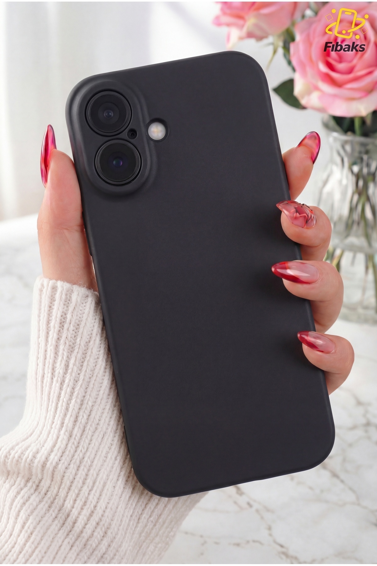 iPhone 16 Case Velvet Launch Soft Soft Liquid Silicone Camera Shielded Cover Black