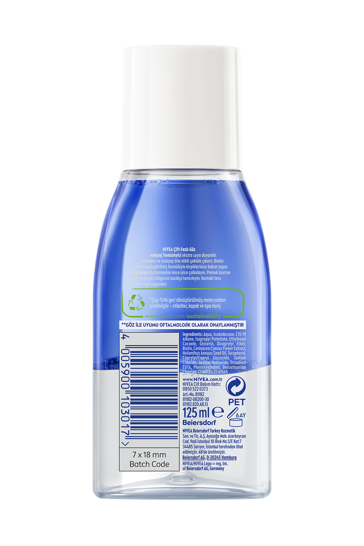 Çift Fazlı Göz Makyaj Temizleyici 125 ml,Biotin,Kirpik Bakımı,Suya Dayanıklı Maskara ve Makyaj — 13477 — تصویر 8 از 9