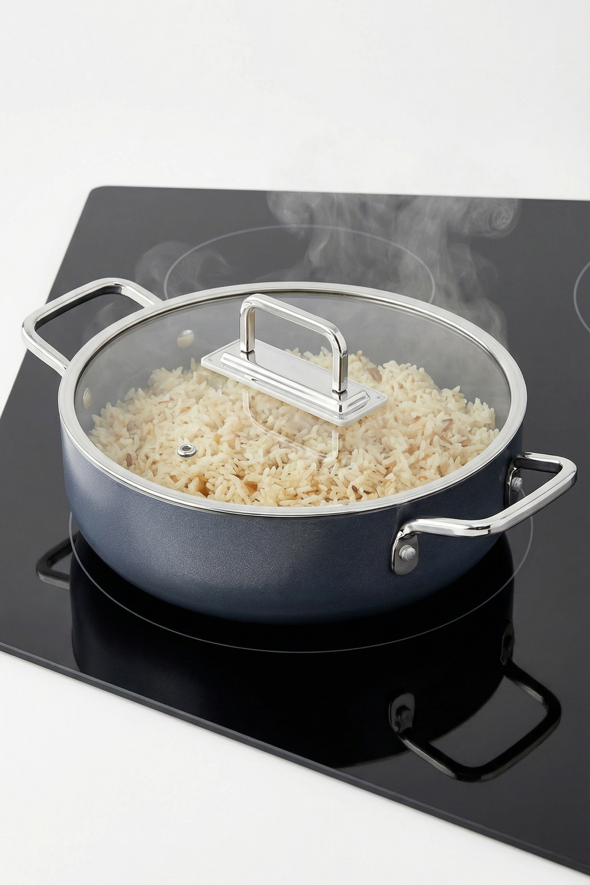 Greenhouse Feel Ceramic Fireproof Non-stick Low Pot 24 cm / Gray