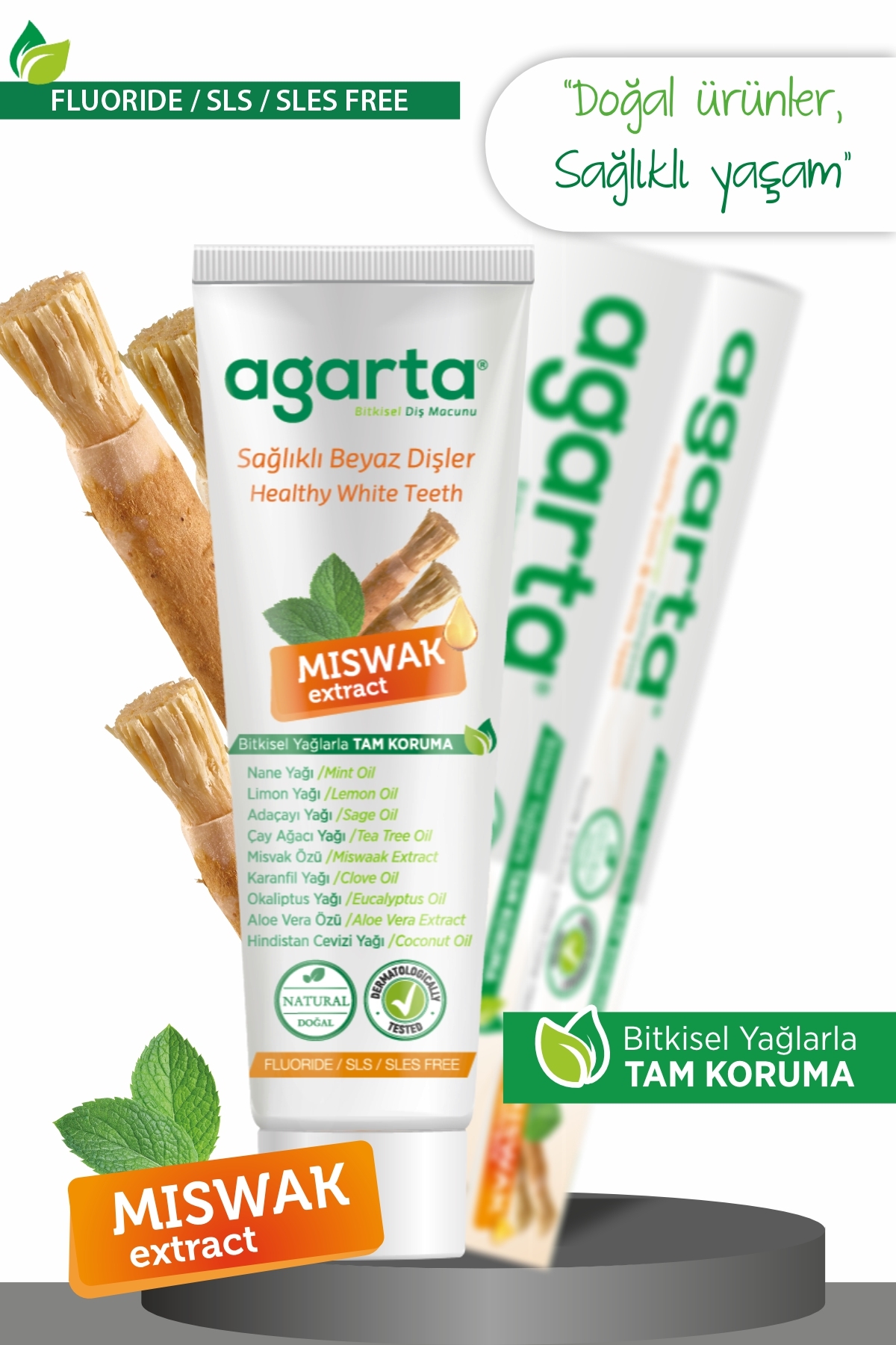 Agarta Doğal Misvak Özlü Diş Macunu 100 ml fotoğrafı 2 (önizleme)