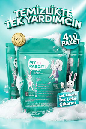 My Rabbit! Çamaşır Ve Yüzey Için Çok Amaçlı Oksijenli Toz Leke Çıkarıcı ve be...