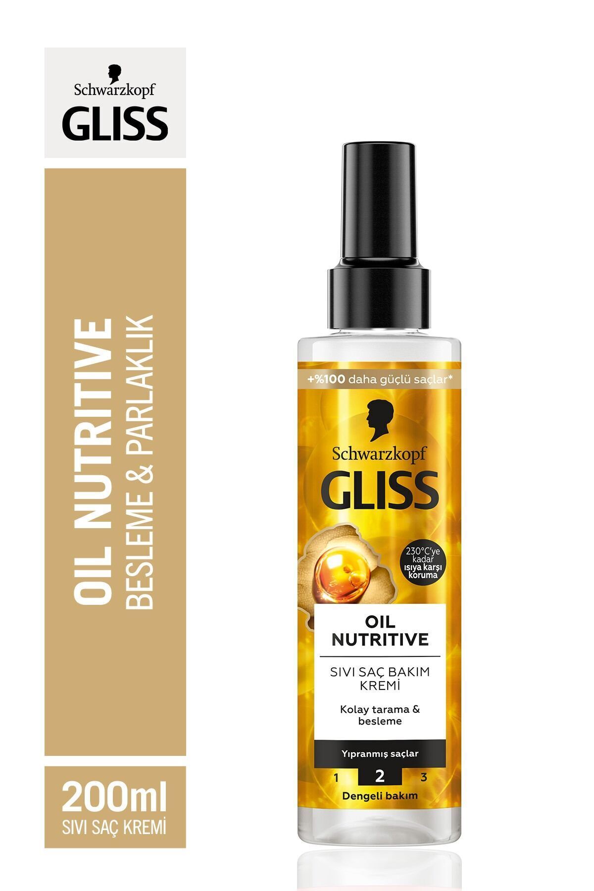 Gliss Oil Nutritive  Omega 9 ve Marula Yağı içeren Besleyici Saç Bakım Kremi 200 ml Yıpranmış Saçlar — 3838824421551