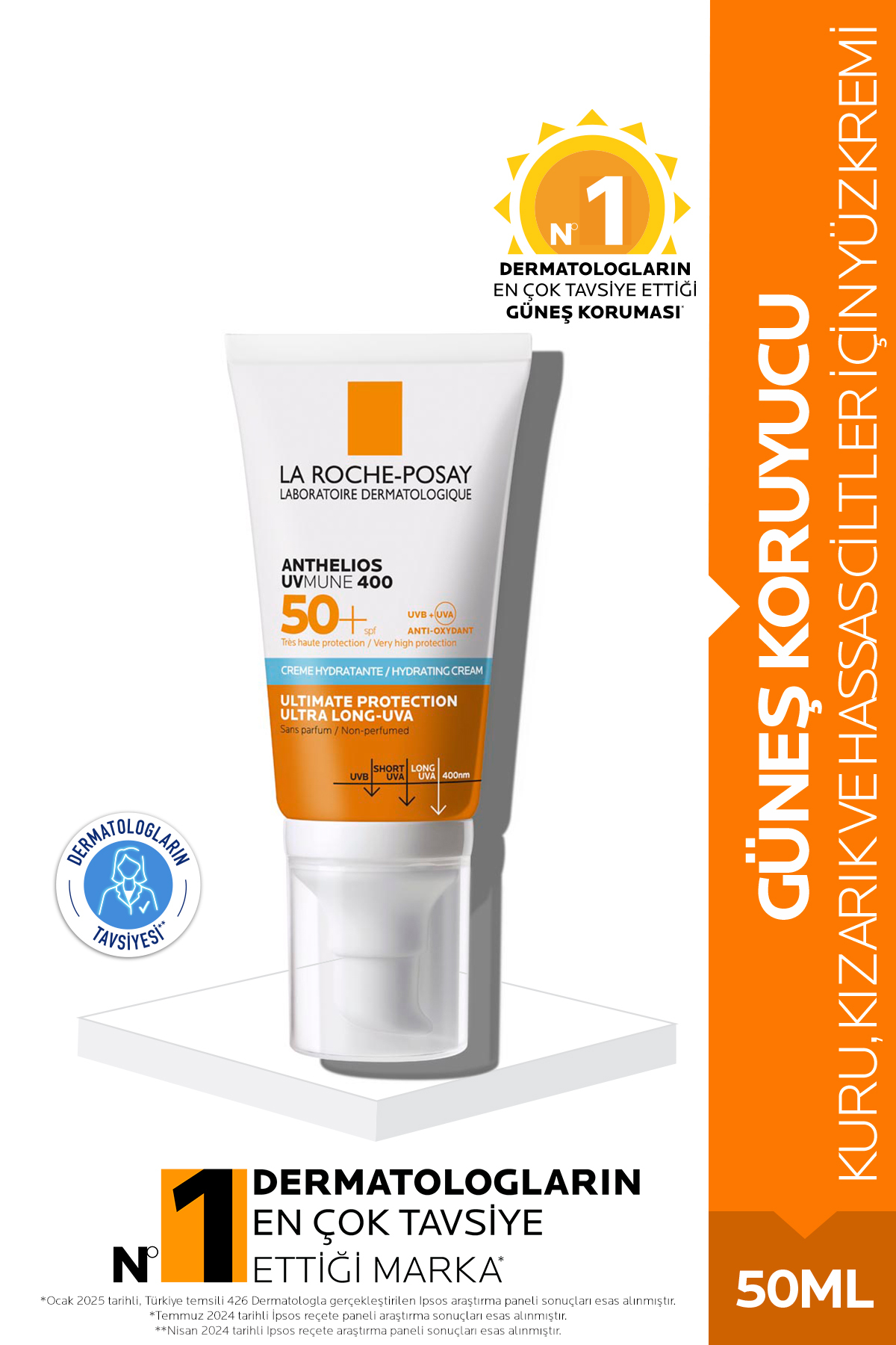 La Roche Posay Anthelios Uvmune 400 Spf 50+ Nemlendirici Güneş Kremi 50 ml