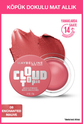 Maybelline New York Cloudtopia Köpük Dokulu Mat Allık - 08 Enchanted Mauve