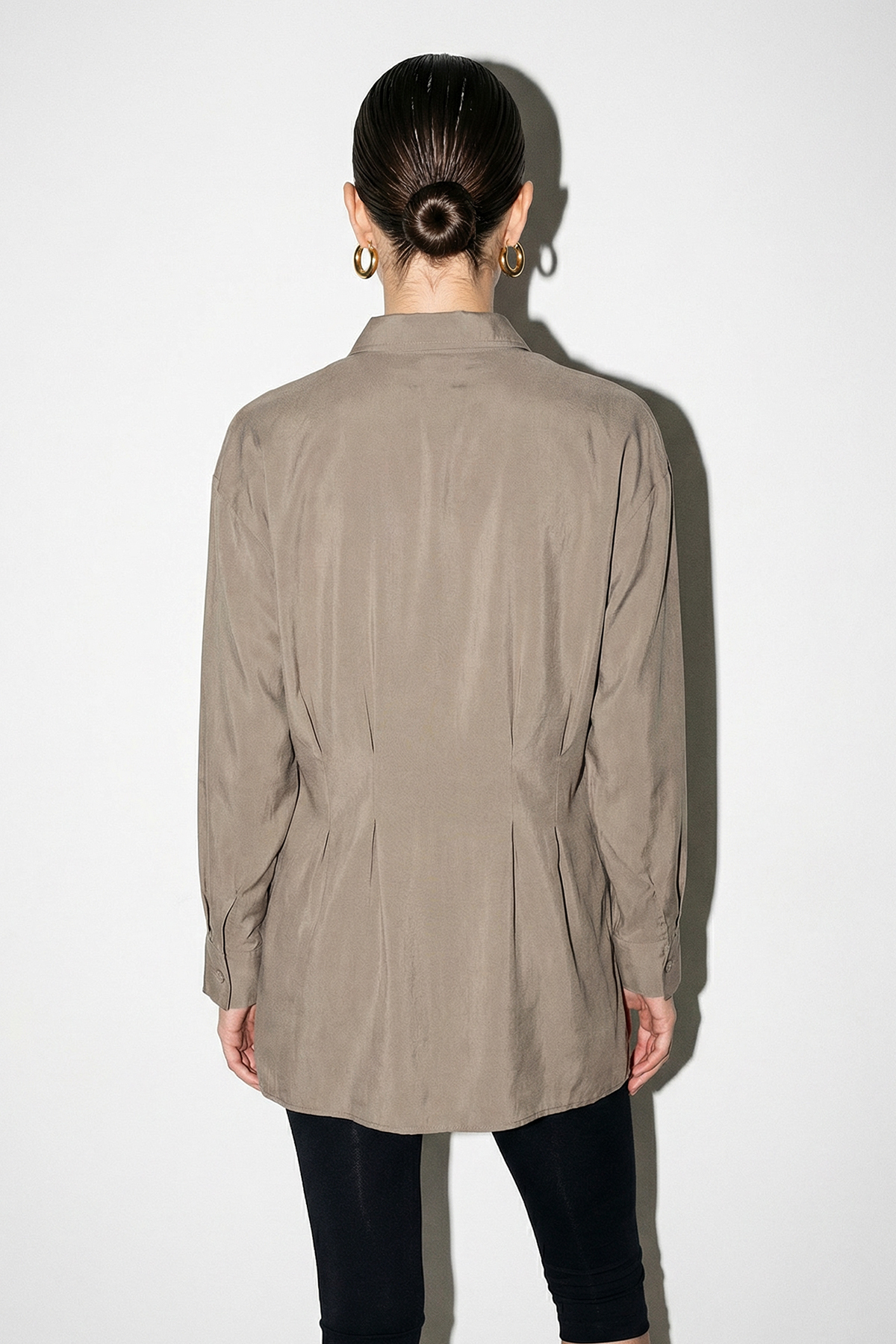 Trendyolmilla  Vizon Önü Pileli Modal Gömlek TDRSS26GO00010 - Görsel 4