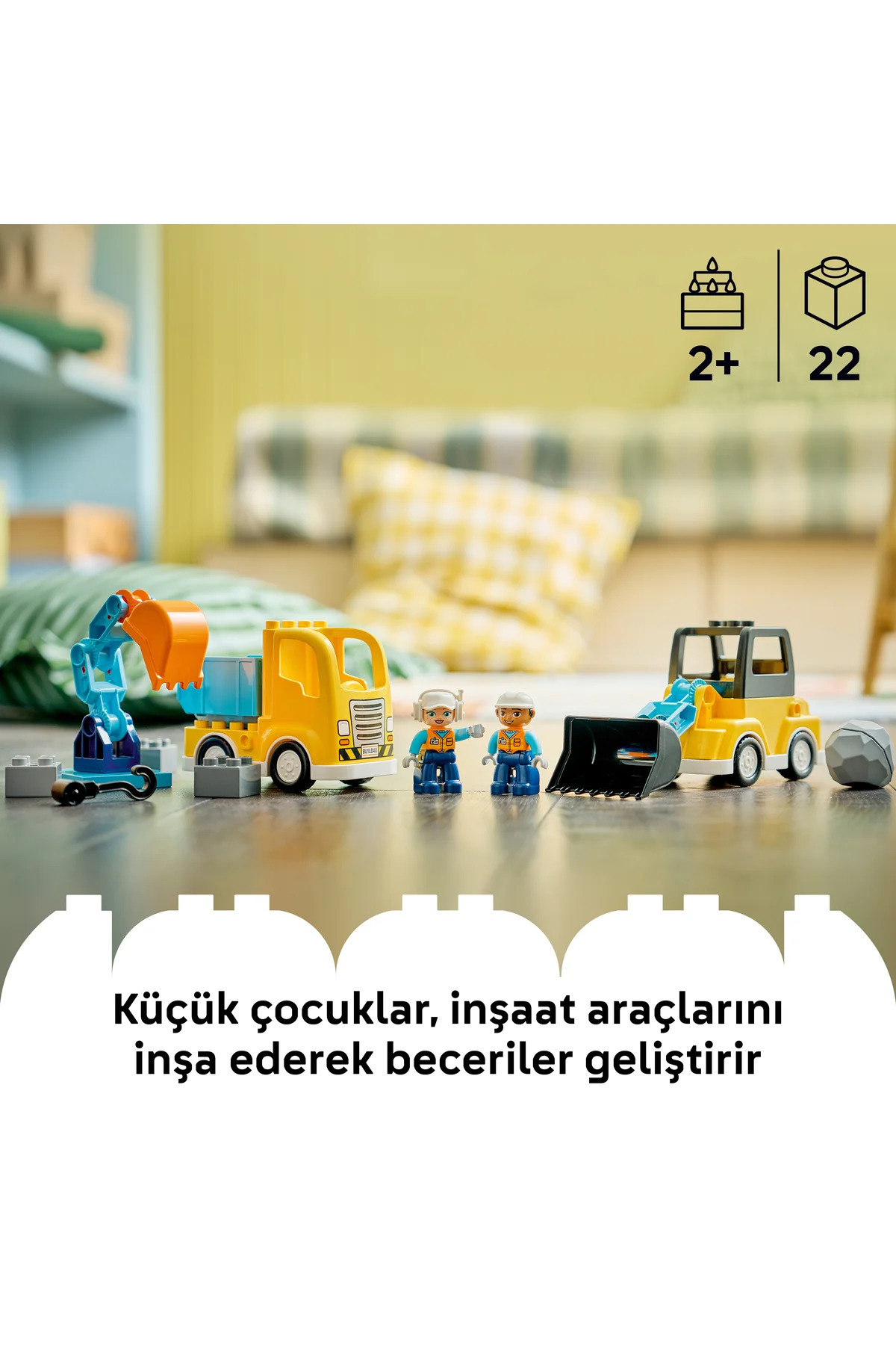 LEGO ® DUPLO® Kasabası 3'ü 1 Arada İnşaat Araçları 10475 - 2+ Yaratıcı Oyuncak Yapım Seti (22 Parça) fotoğrafı 5 (önizleme)