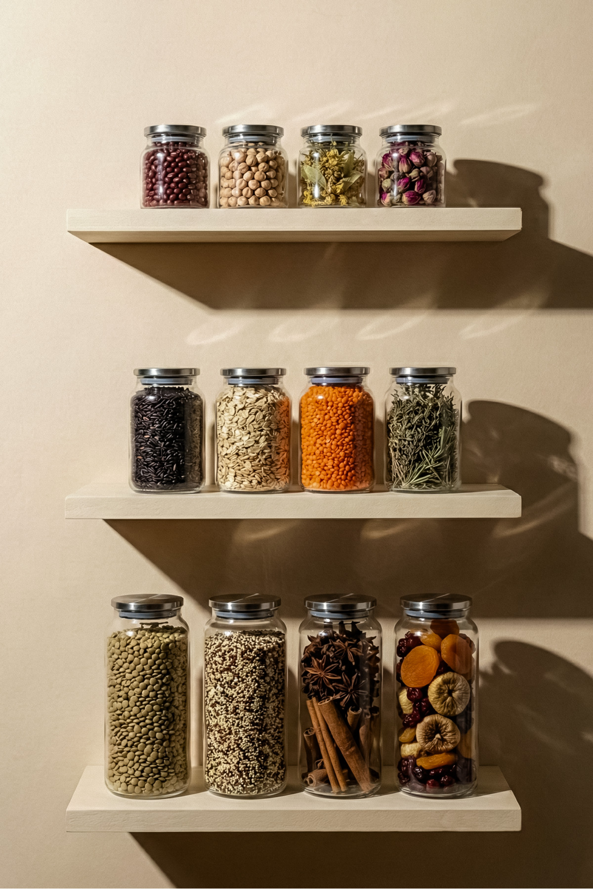 Bormio Glass Jar Set of 12 with Vacuum Metal Lid