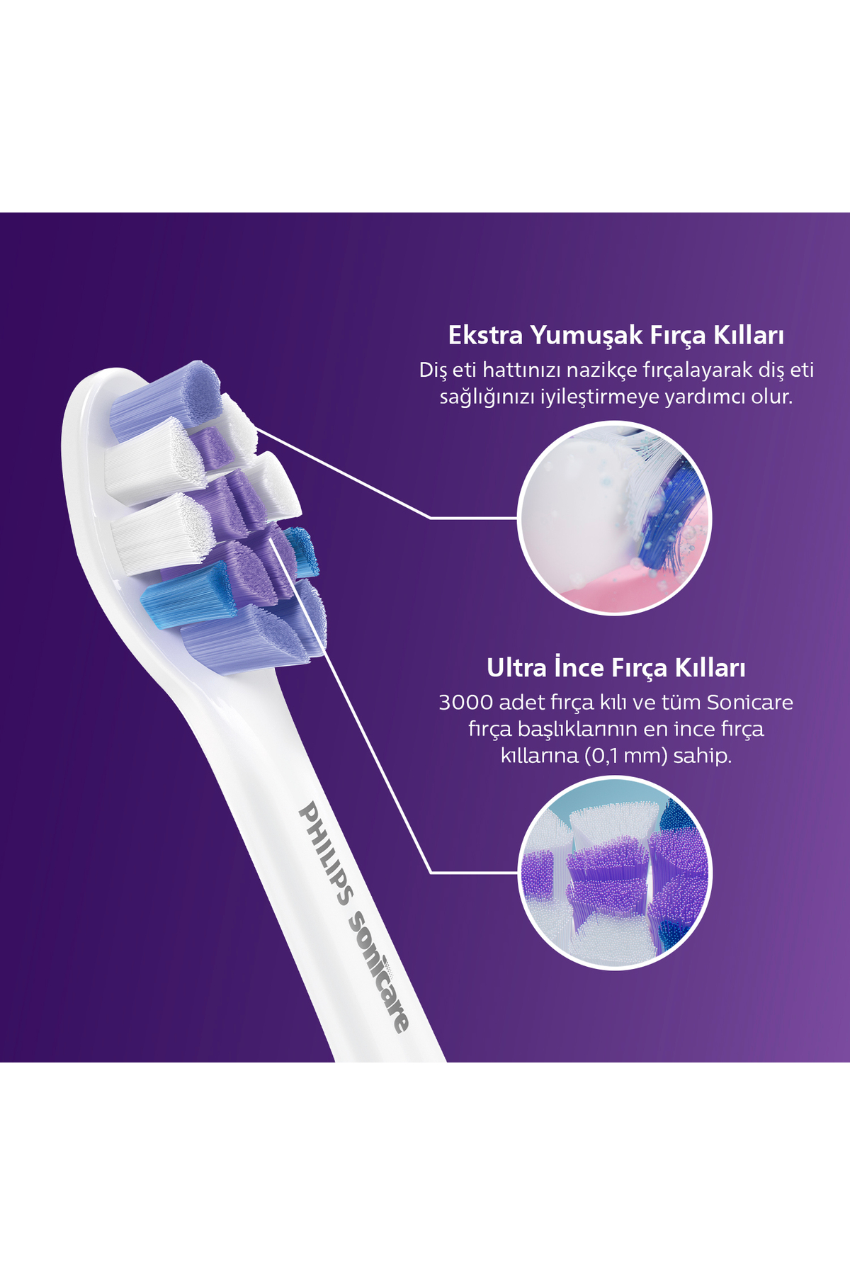 سری یدک مسواک حساس سونیکر، فوق‌العاده نرم، بسته ۲ عددی، سفید، HX6052/87