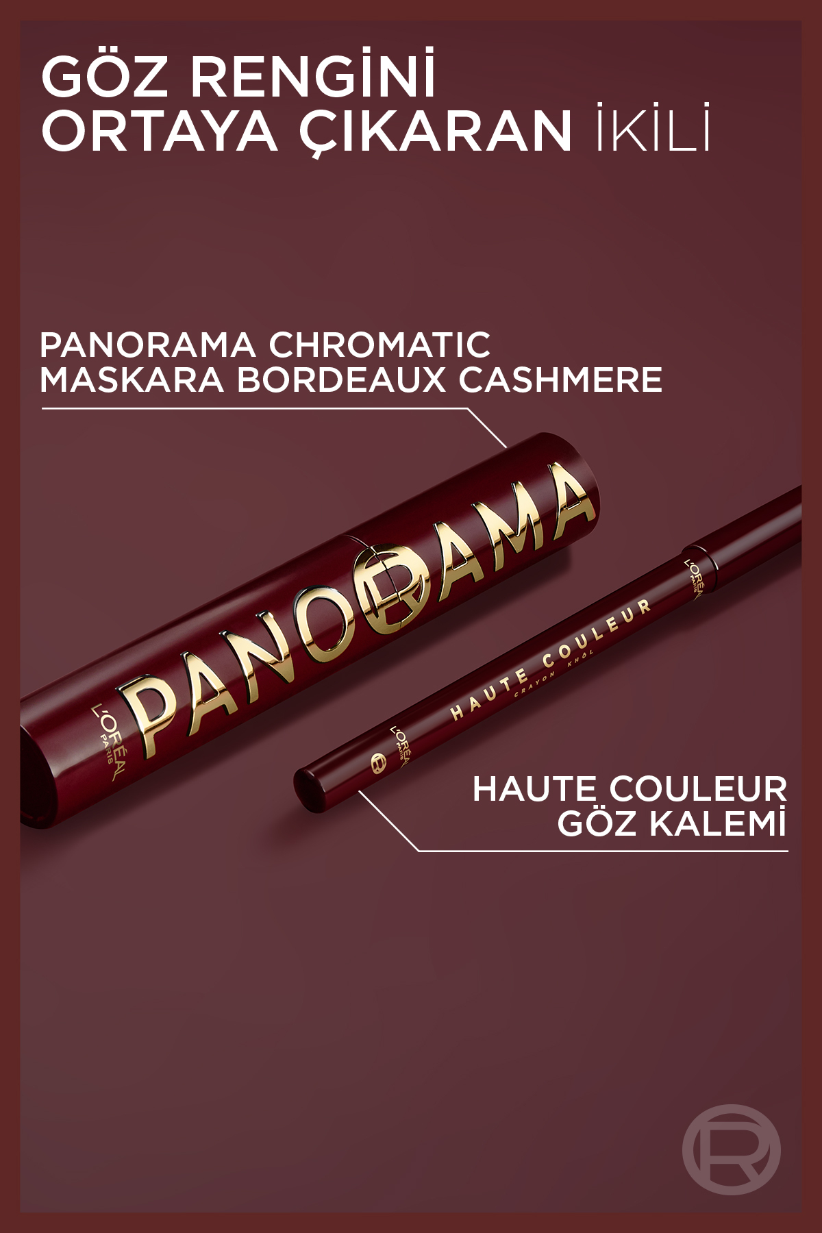 Panorama Bordeaux Cashmere Maskara + Haute Couleur Göz Kalemi — زرشکی PKTMSKRKLMBORDO — تصویر 9 از 9