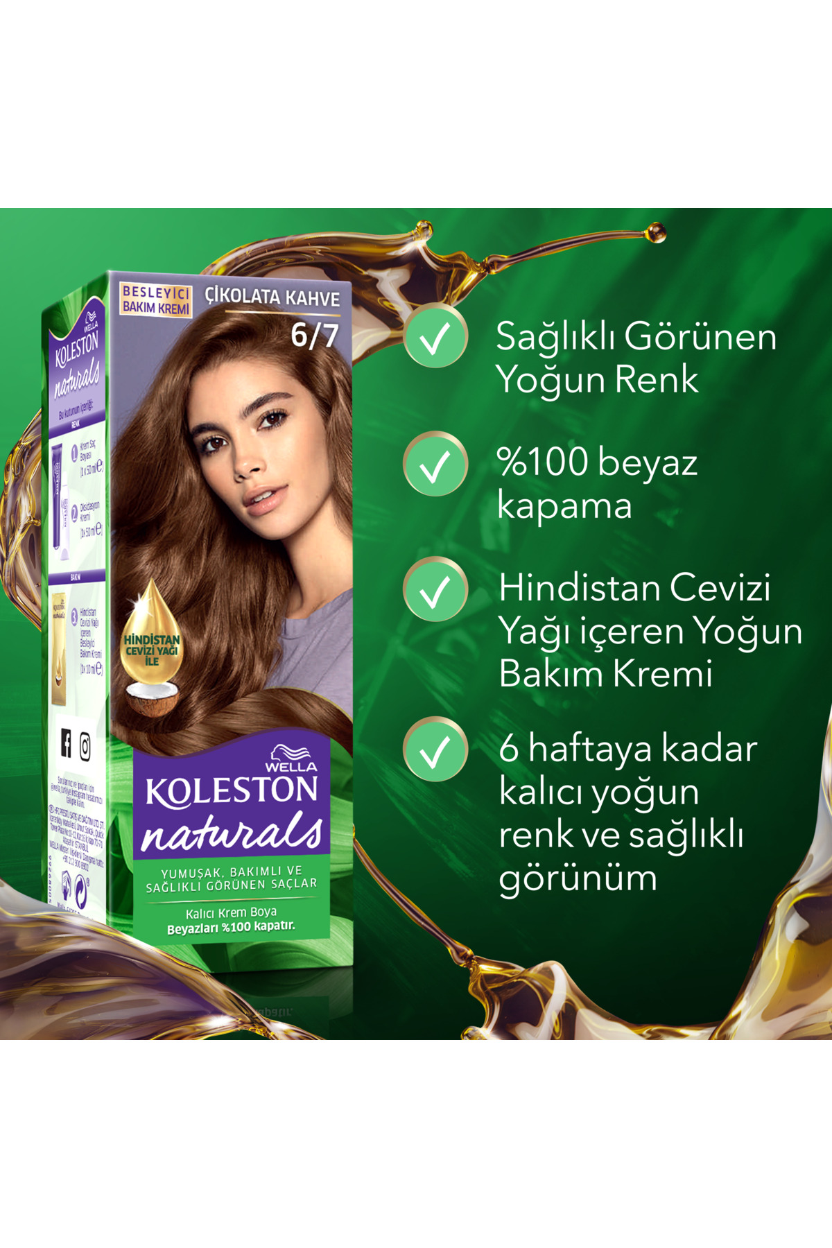 Koleston Naturals 6/7 Çikolata Kahve Saç Boyası — نارنجی KtWModel13-T — تصویر 6 از 7