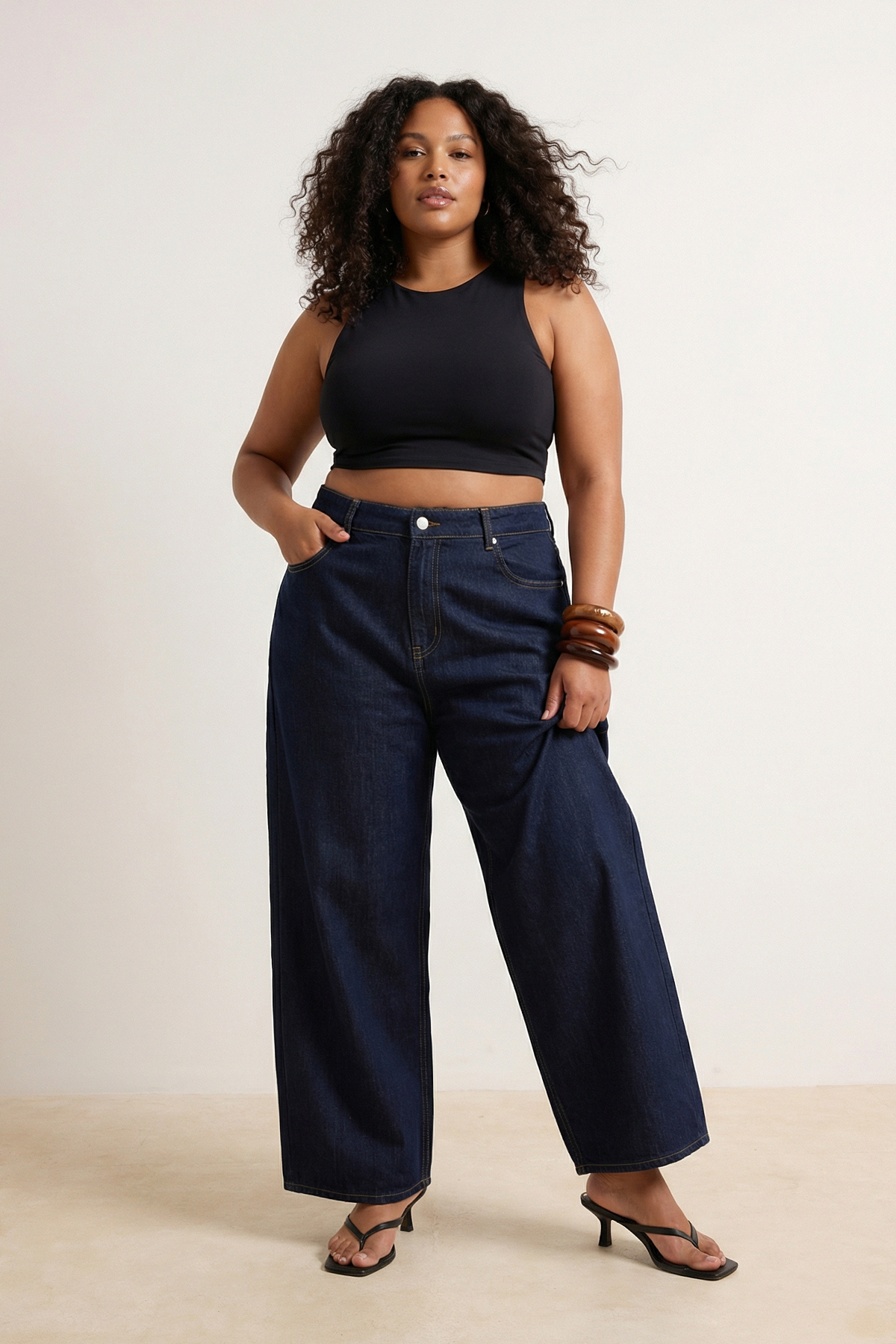 Trendyol Curve Šatníkové nevyhnutnosti Tmavomodré 100% bavlnené nepružné tenk...