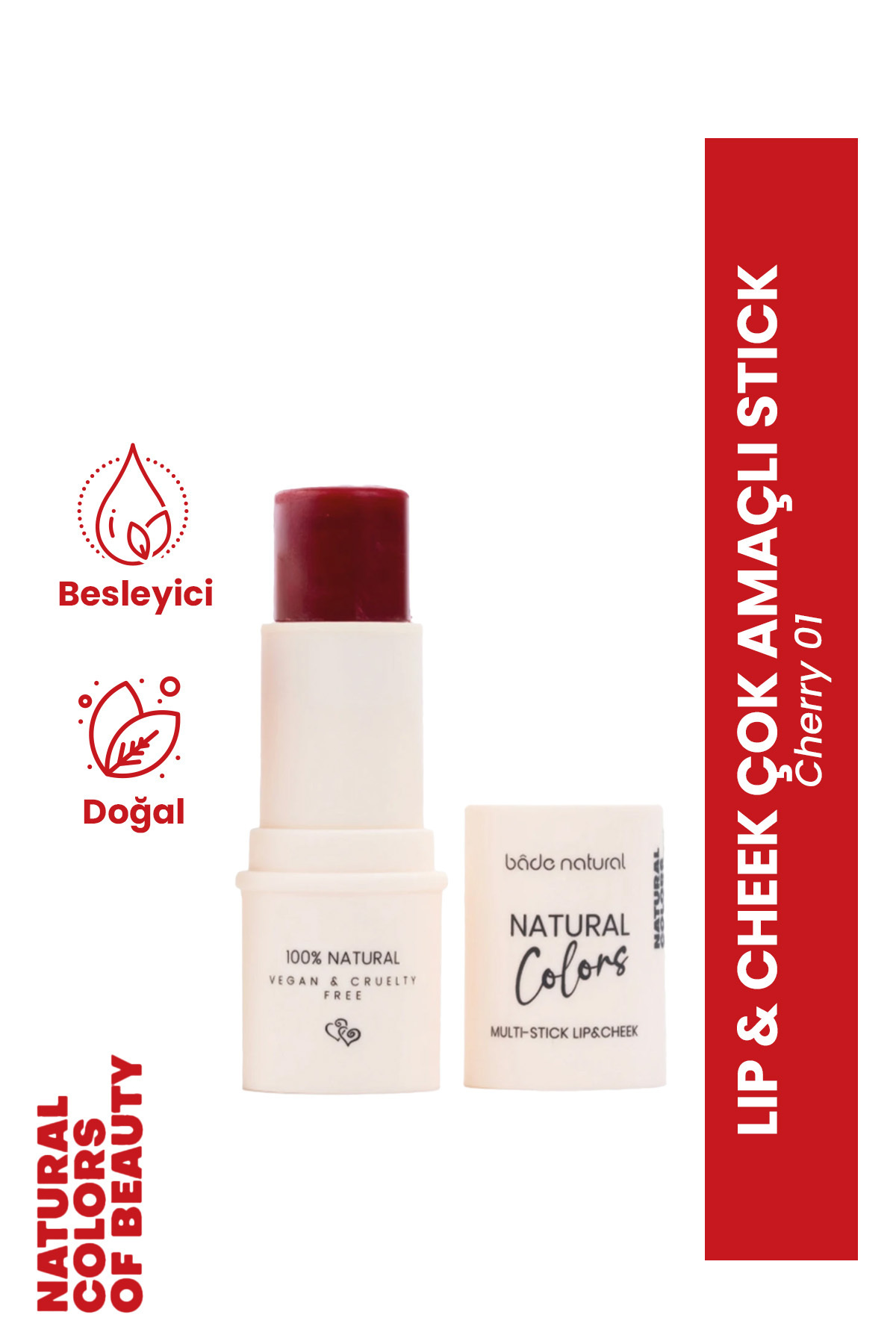 Bade Natural Lip & Cheek Cherry 01 Çok Amaçlı Stick %100 Doğal - Fiyatı, Yorumları