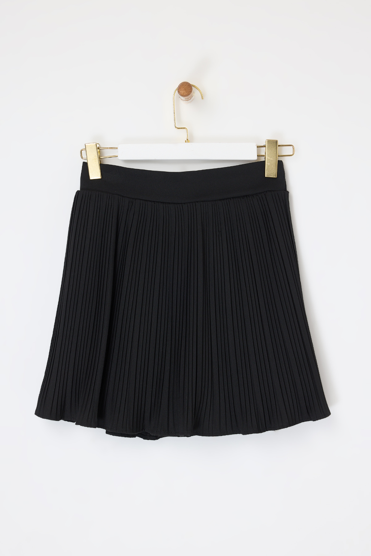 Trendyolmilla  Siyah Piliseli Beli Lastikli Şort Etek TDRSS26SR00005 - Görsel 4