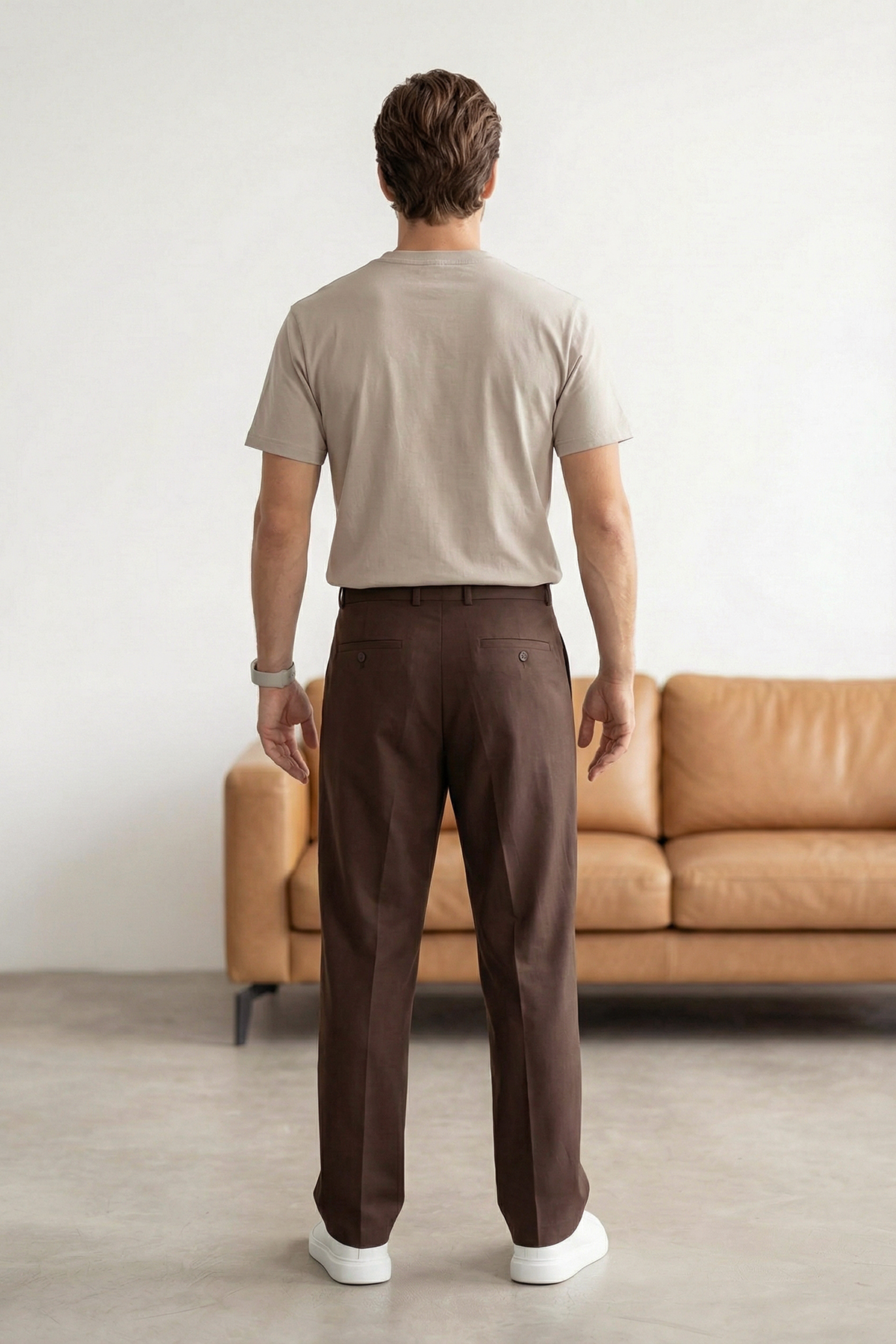 Trendyolmilla  Kahverengi Pileli Beli Lastikli Ütü İzli Baggy Erkek Pantolon TMNSS26PL00025 - Görsel 2