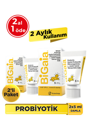 Bigaia Probiyotik Damla 5 mL x2 – 2 Aylık Kullanım - Sindirim Sistemi&Bağışık...