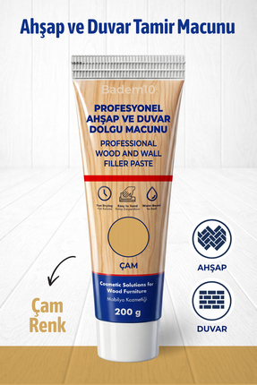 Badem10 Ahşap Parke Duvar Tamir Macunu Çam Renk Mobilya Dolgu Çatlak Giderici...