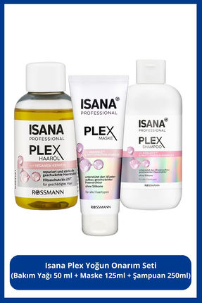 Isana Professional Plex Yoğun Onarım Seti (Şampuan 250ml + Maske 125ml + Bakı...