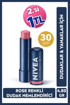 NIVEA Renkli Nemlendirici Dudak Bakım Kremi Rose 4.8gr, Spf30, Allık Etkisi, ...
