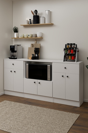 Skandi homeworks Sole 3lü Set Kahve Köşesi Çok Amaçlı Dolap