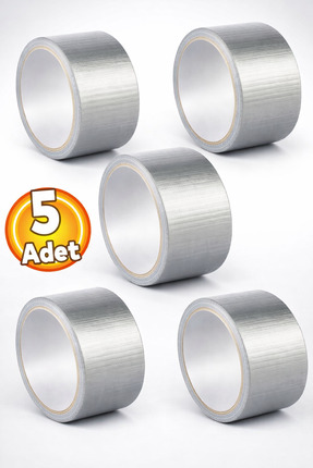Badem10 (5 ADET) Gri Tamir İzolasyon Bandı 48 mm X 10 Metre Duct Tape Suya Da...