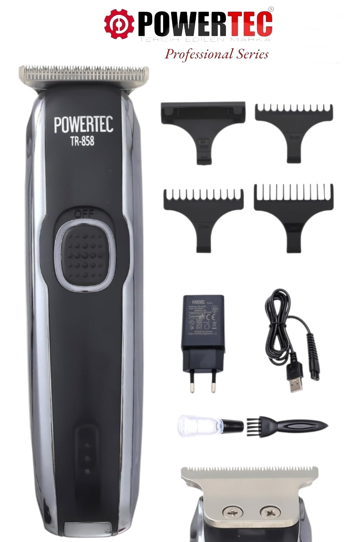 TR-858 USB Type-C Rechargeable Hair Beard Neck Body Shaver - Professional Male Female Groomer