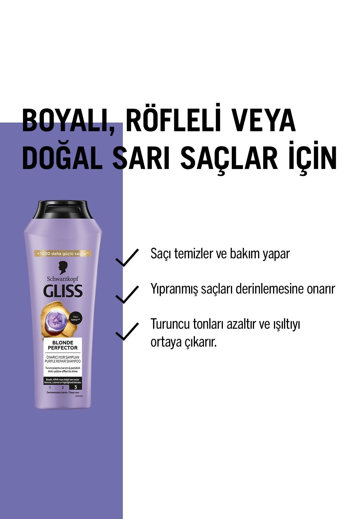 Şampuan Schwarzkopf Blonde Perfector Turunculaşma Karşıtı Mor 250 ml — 4015100440867 — تصویر 4 از 8