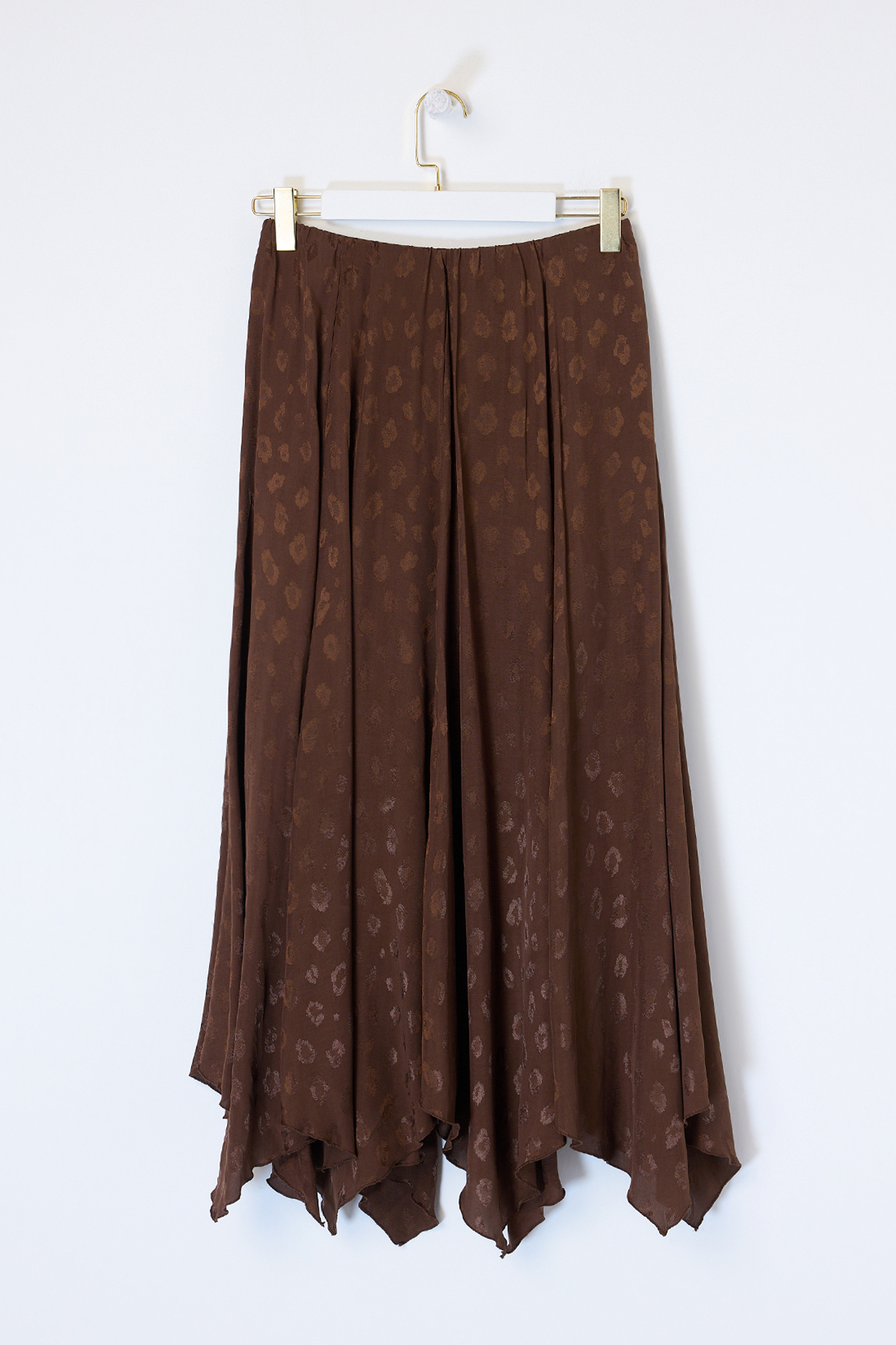 Trendyolmilla  Kahverengi Parçalı Jakarlı Keten Karışımlı Etek TDRSS26ET00033