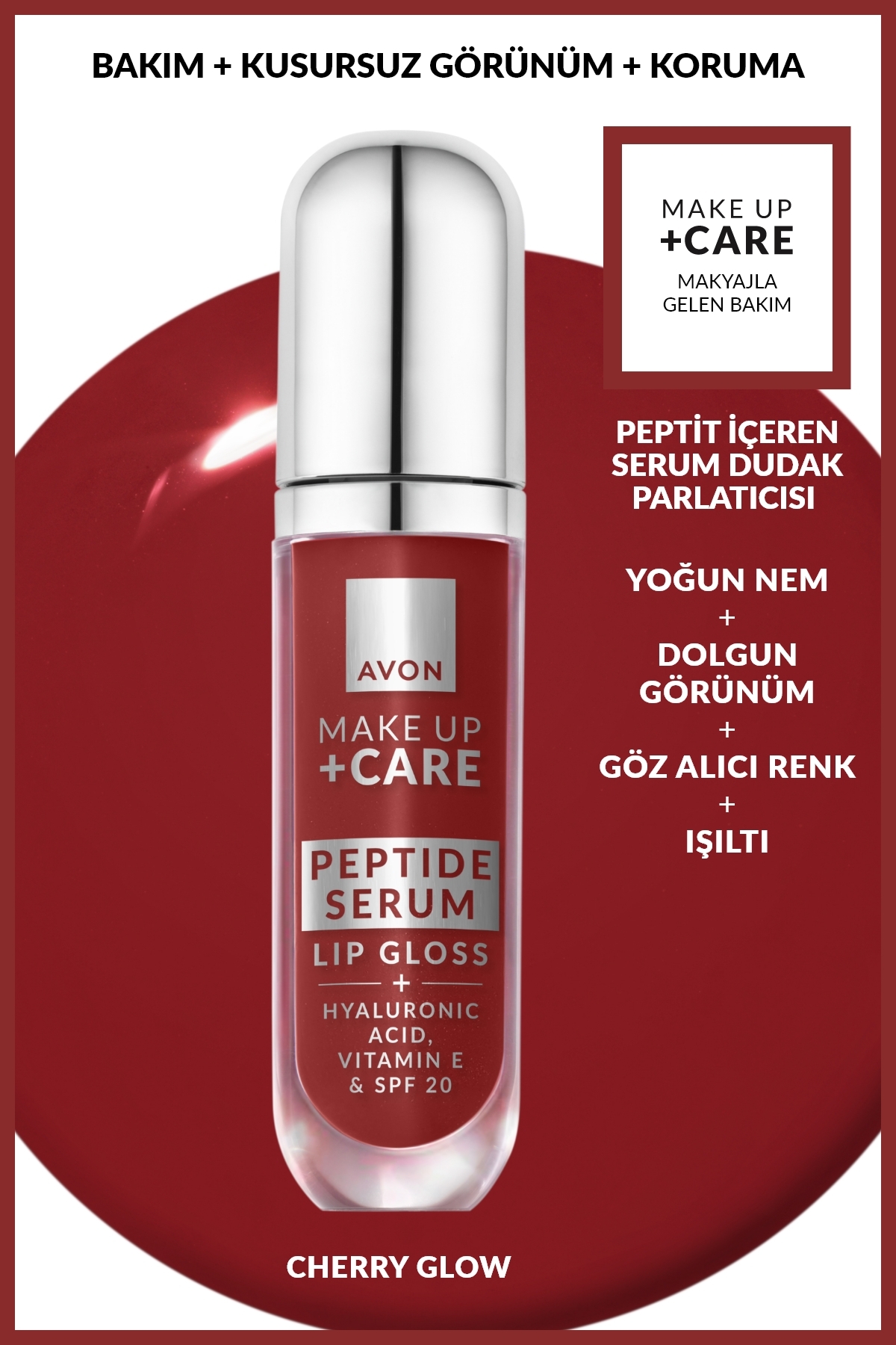 Avon Make Up + Care Peptit İçeren Serum Gloss Dudak Parlatıcısı - Cherry Glow - Fiyatı, Yorumları