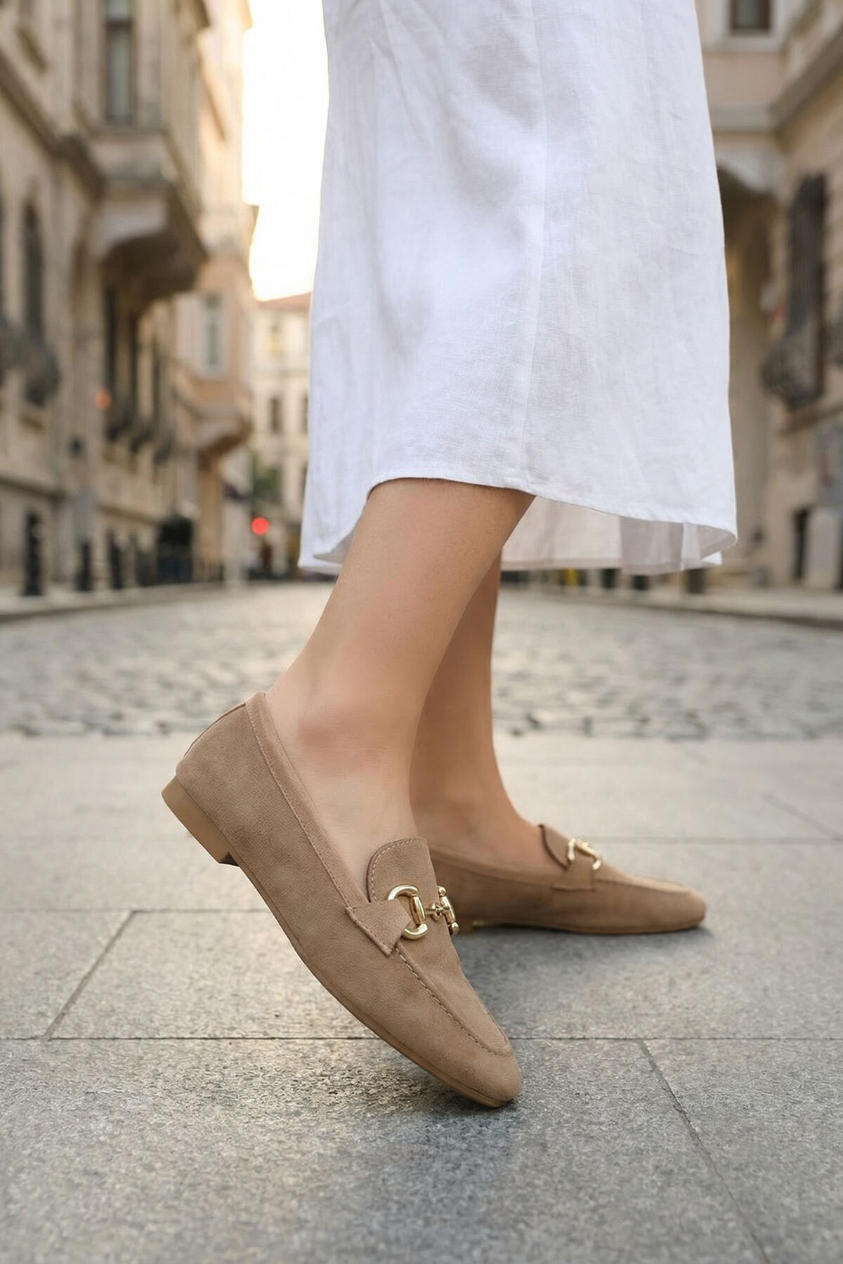 SOHO  Vizon Süet Kadın Loafer Ayakkabı 18930 - Görsel 3