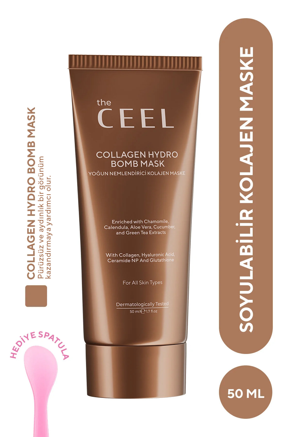 The Ceel Soyulabilen Kolajen Maske Glutatyon, Ceramide Np ve Yeşil Çay Özlü 50 ml