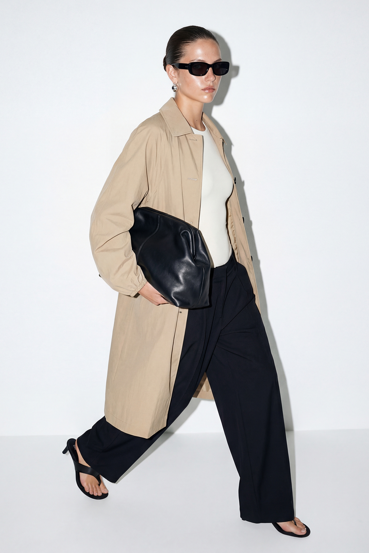 Drop by Trendyolmilla Bej Paraşüt Kumaş Uzun Trençkot TDRSS26TR00003