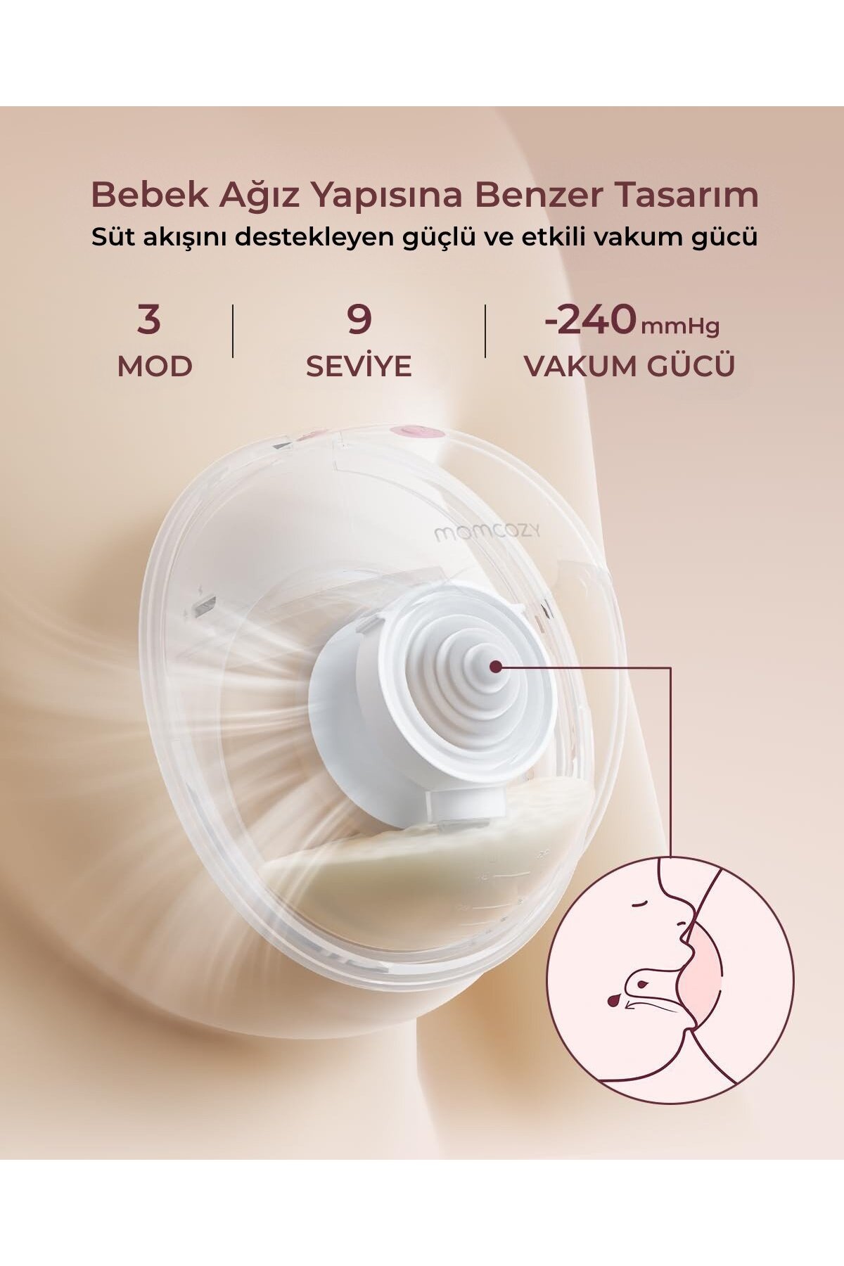 Momcozy M5 Kablosuz Göğüs Pompası (Çiftli) fotoğrafı 5 (önizleme)