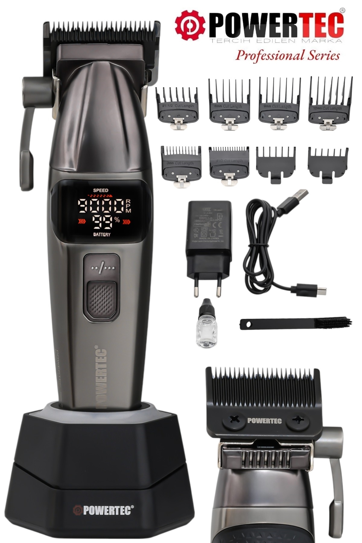 Powertec TR-4646 Profesyonel Saç Sakal Tıraş Makinesi ( 0.5mm Tarak Dahil ) - Fiyatı, Yorumları