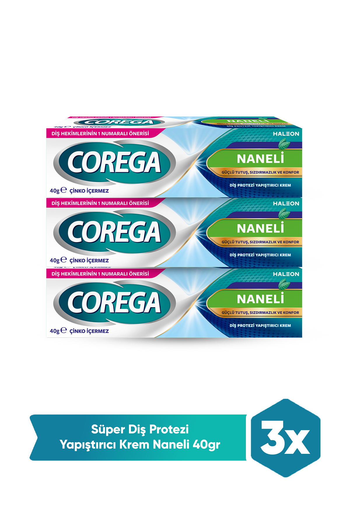 Corega Süper Protez Yapıştırıcı Krem Naneli 40gr x 3 Adet - Fiyatı, Yorumları