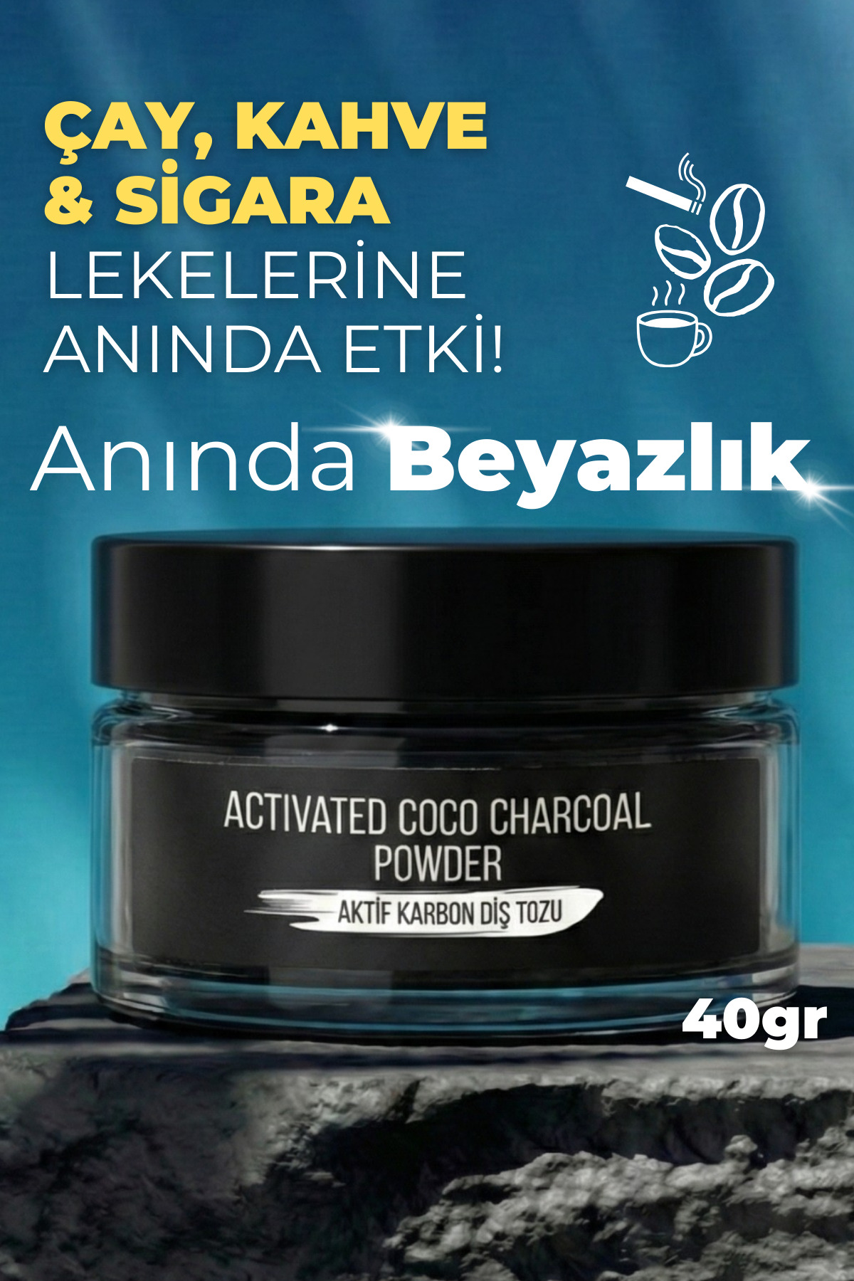 RC COSMETİCS Aktif Karbonlu Diş Beyazlatma Tozu | Sigara, Çay & Kahve Lekelerine Karşı | Formül - Fiyatı, Yorumları