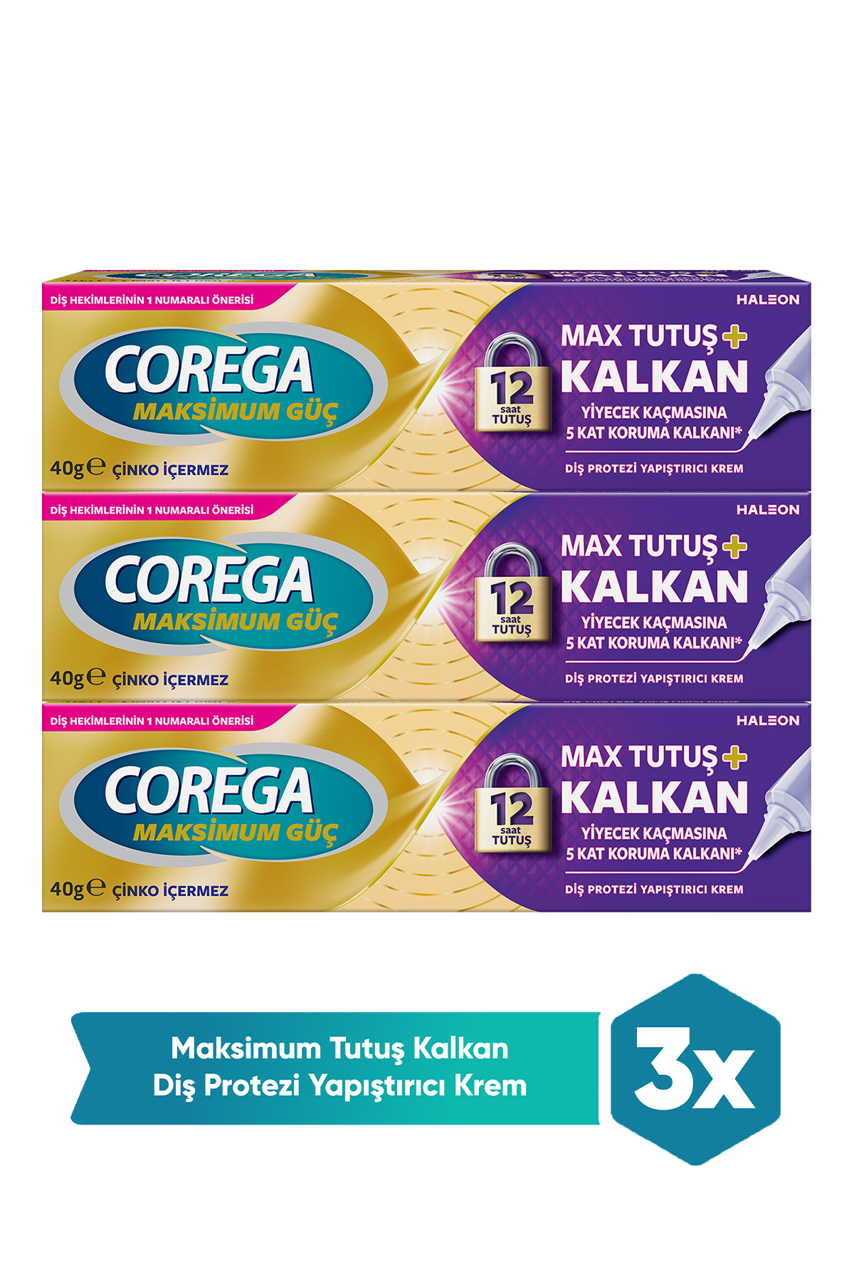 Corega Maksimum Kontrol Yapışıtırıcı Krem 40 Gr x 3 Adet - Fiyatı, Yorumları