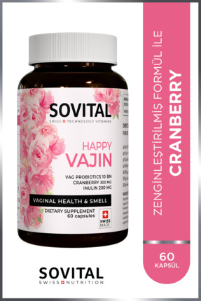 SOVITAL Happy Vajin Sağlığı ve Kokusu 60 Softgel | Kadın Sağlığı, Cranberry, ...