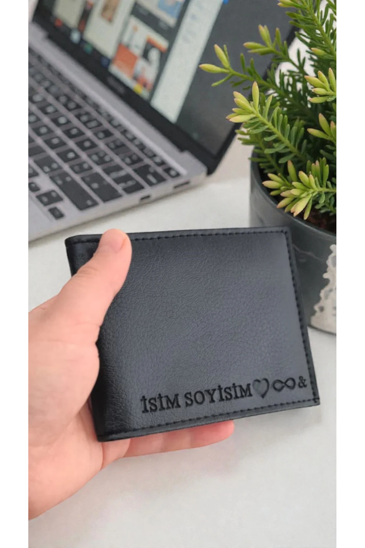 YNS LEATHER  Siyah Erkek Cüzdan Isim Baskılı Kişiye Özel - Görsel 9