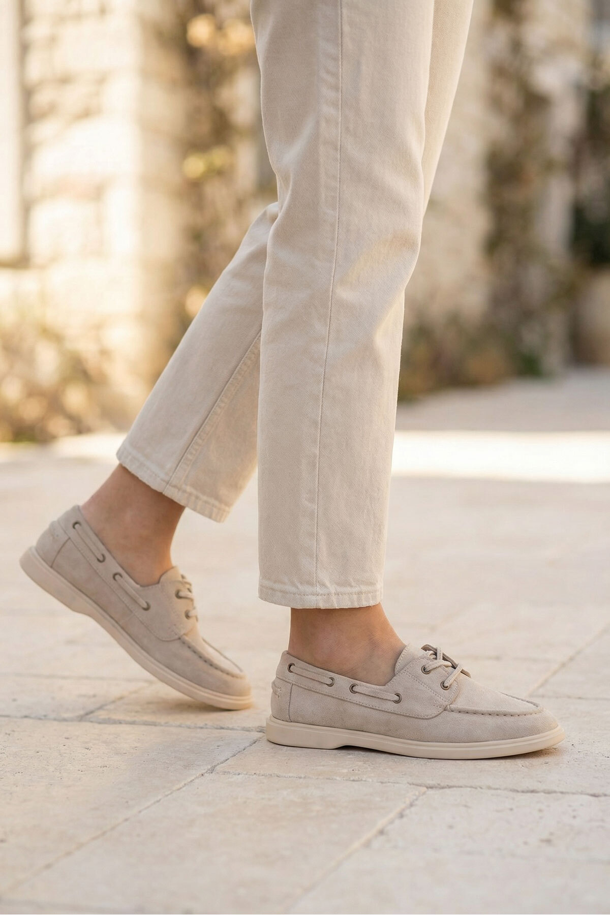 SOHO Bej Süet Kadın Loafer Ayakkabı 21347 görsel 4