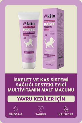 kito Yavru Kediler için Multivitamin Paste-Malt Macunu (Yetişkin ve Kısır Ked...