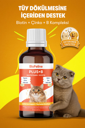 BioFeline Tüy Dökülmesi Azaltıcı ve Deri Sağlığı Destekleyici Kediler için Bi...