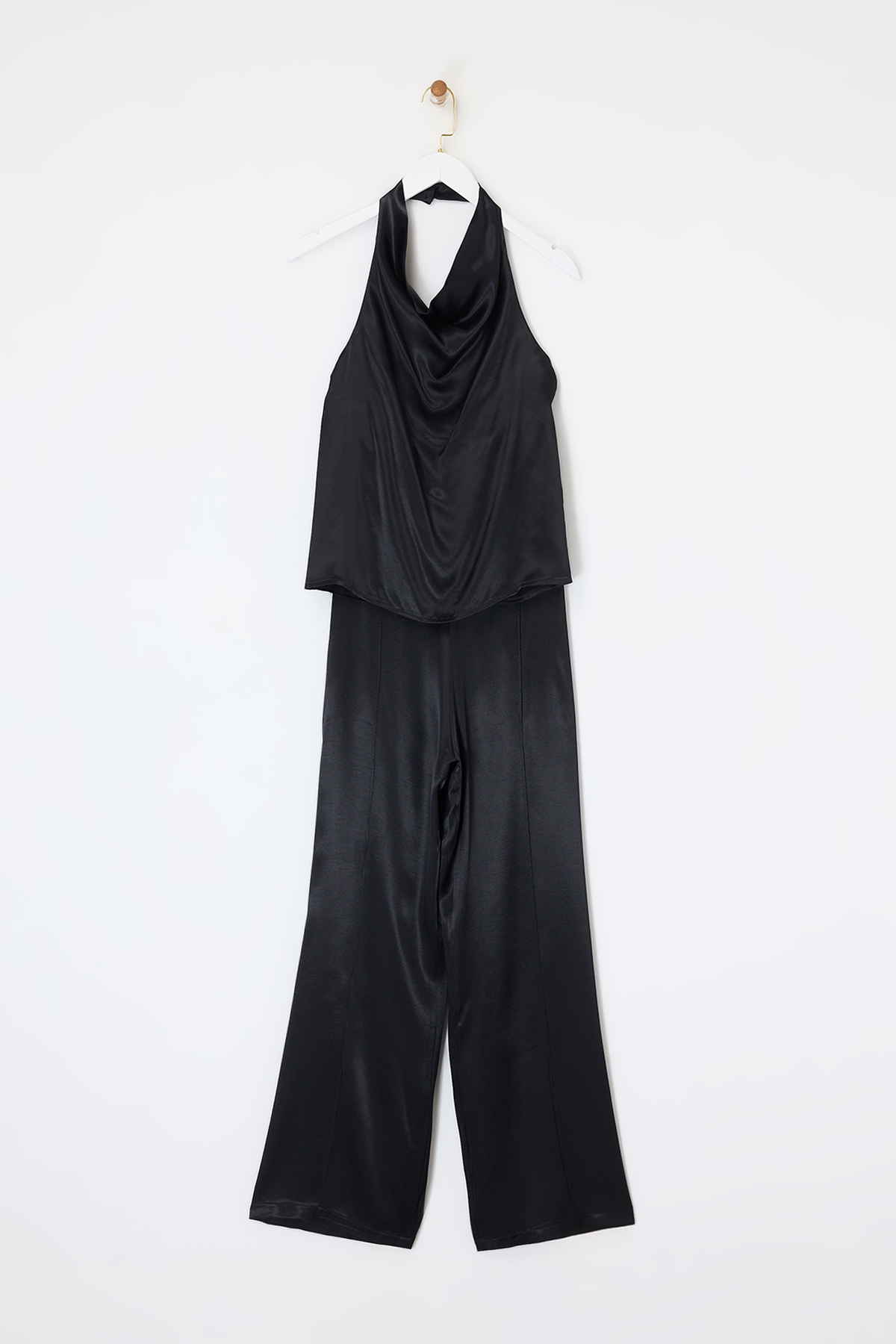 Trendyolmilla  Siyah Saten Takım TDRSS26AU00003 - Görsel 4