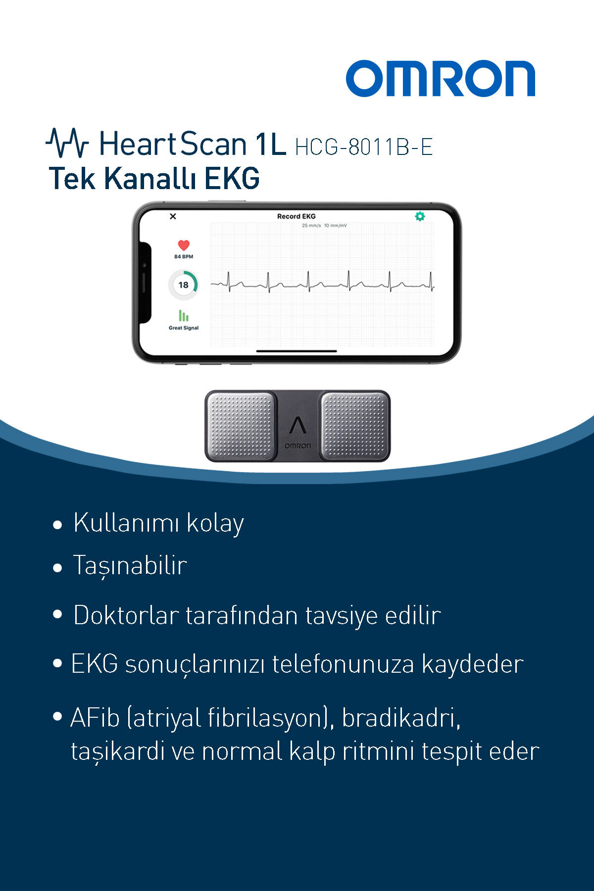 HeartScan 1L Tek Kanallı Taşınabilir EKG Ölçüm Cihazı 3