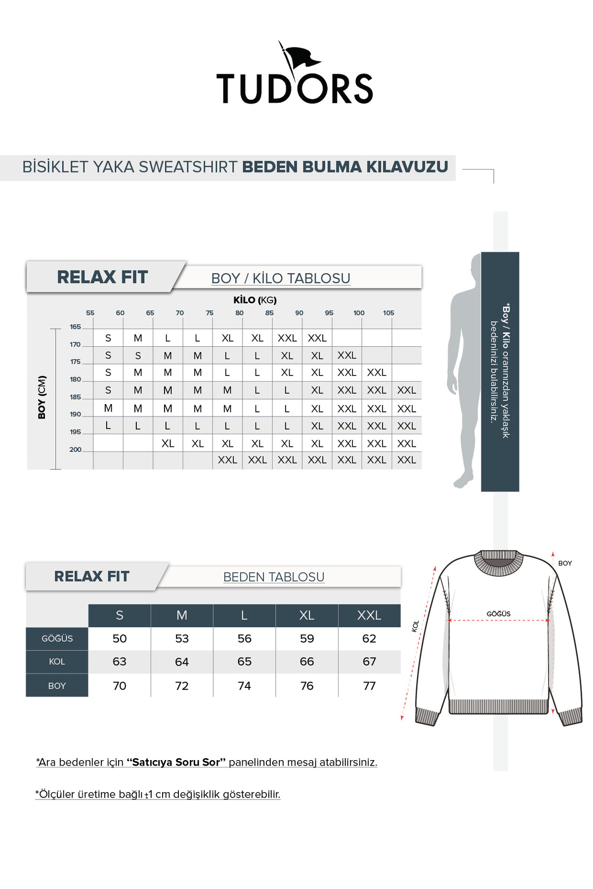 Tudors  Erkek 3'lü Füme-Mavi-Yeşil Relax Fit Rahat Kesim %100 Pamuk 2 İplik Bisiklet Yaka Sweatshirt - Görsel 5