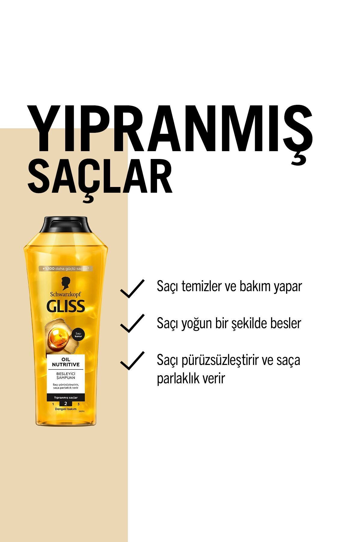 Oil Nutritive Şampuan 400ml + Saç Kremi 360ml + Sıvı Saç Kremi 200 ml — TYCVTRP67N171642950419383 — تصویر 4 از 12