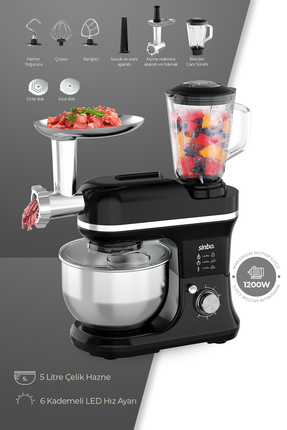 Sinbo SMX-2772 Çok Amaçlı Mutfak Şefi ( Hamur - Kıyma - Blender Makinesi )-