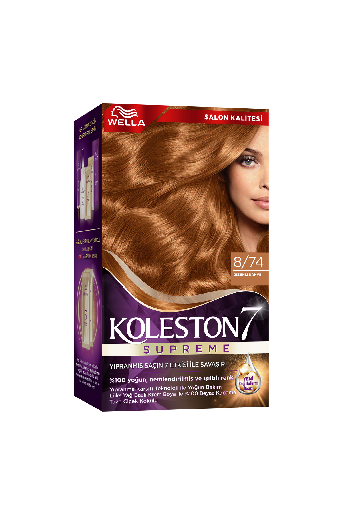 Koleston Supreme Kit Hair Dye 8/74 Mysterious Brown — قهوه‌ای 4064666341620 — تصویر 2 از 5